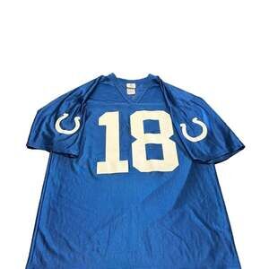 Peyton Manning Indianapolis Colts NFL Team Apparel Jersey Blue Mens L